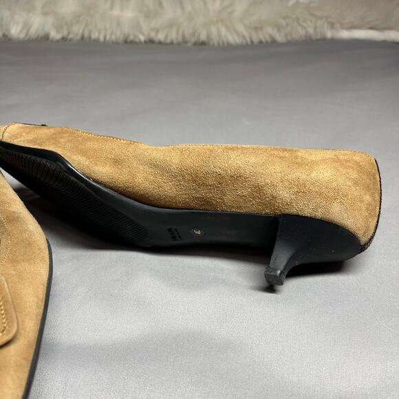 Prada Kitten Heels Iconic Mod Buckle Square Toe sz 40 (size 9.5-10) Old Money - Picture 15 of 16